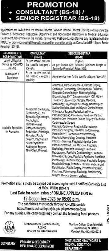 Latest Health Department Punjab Jobs 2023 | Online Apply
