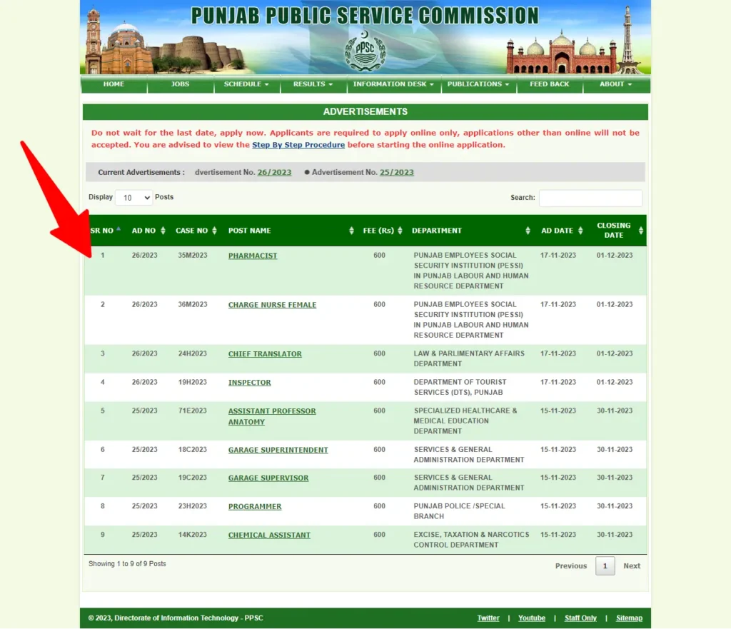 Latest Punjab Public Service Commission No 26/2023 Jobs