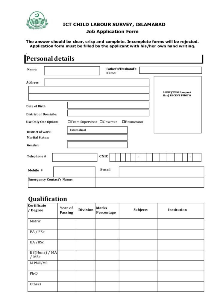 Job Form Ict Cls Pdf