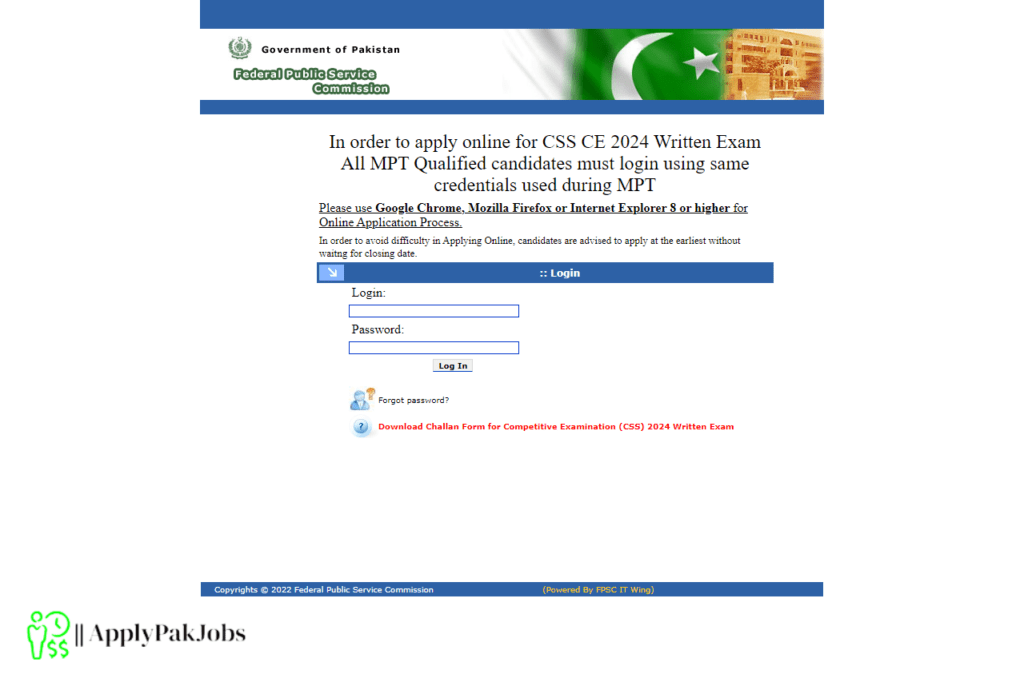 Written Css Competitive Examination At Fpsc Latest 2024