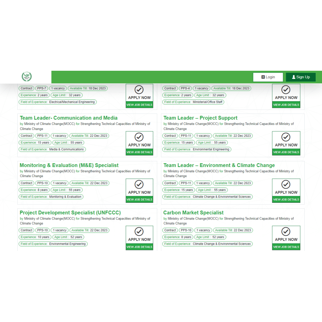 Latest Ministry Of Climate Change Jobs 2023 | Online Apply
