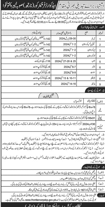 Latest Headquarter Frontier North Soldier Jobs 2024